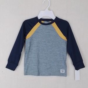 Oshkosh Boys Rash Guard Tee 4‎ Blue Gray  Active Wear Top Outdoor Long Sleeve